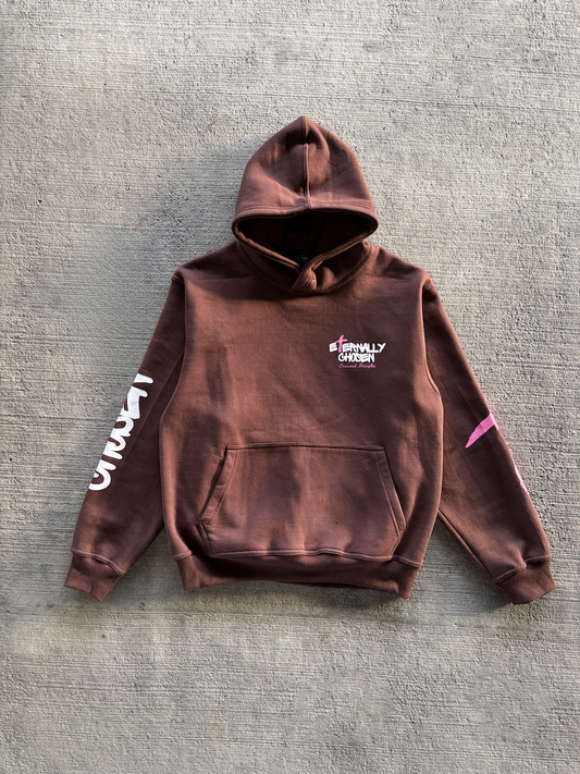 Eternally Chosen Brown Pullover Hoodie
